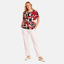 Pure And Natural Abstract Floral Print Top