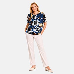 Pure And Natural Abstract Floral Print Top