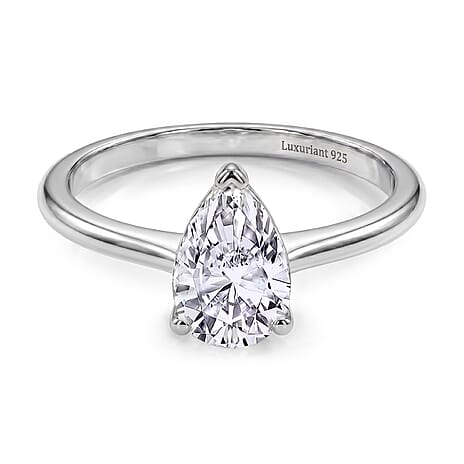 Luxuriant Lab Grown Diamond Ring in Rhodium OverlaySterling Silver  1.000  Ct.