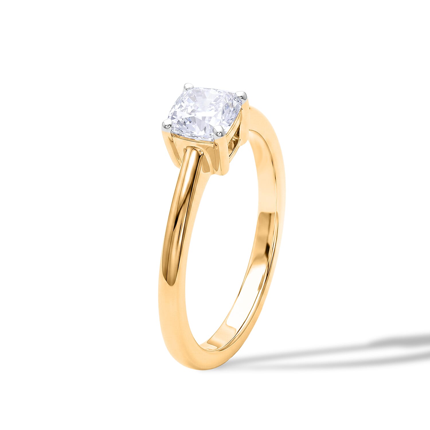 Luxuriant - Lab Grown Diamond (SI-G-H) Solitaire Ring in 18K Vermeil Yellow Gold Plated Sterling Silver 1.00 Ct.