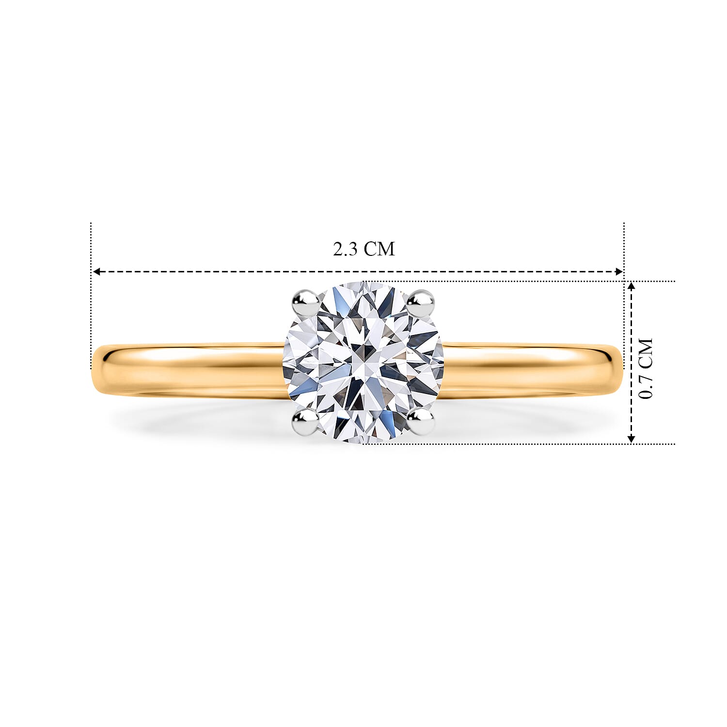 Luxuriant - Lab Grown Diamond (SI-G-H) Solitaire Ring in 18K Vermeil Yellow Gold Plated Sterling Silver 1.00 Ct.