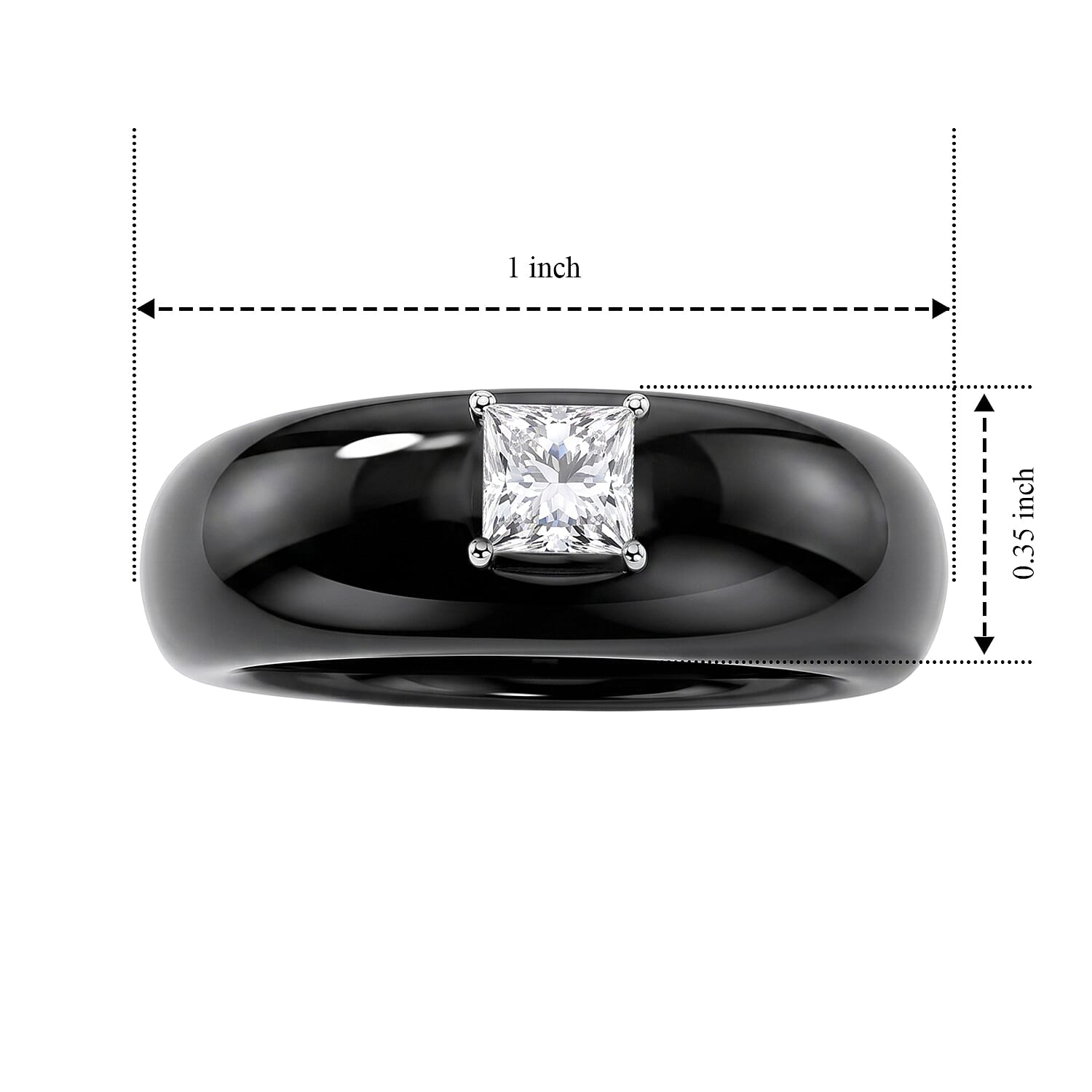 D'Joy - Black Jade & Lab Grown Diamond Ring in Rhodium Overlay Sterling Silver 24.90 Ct.