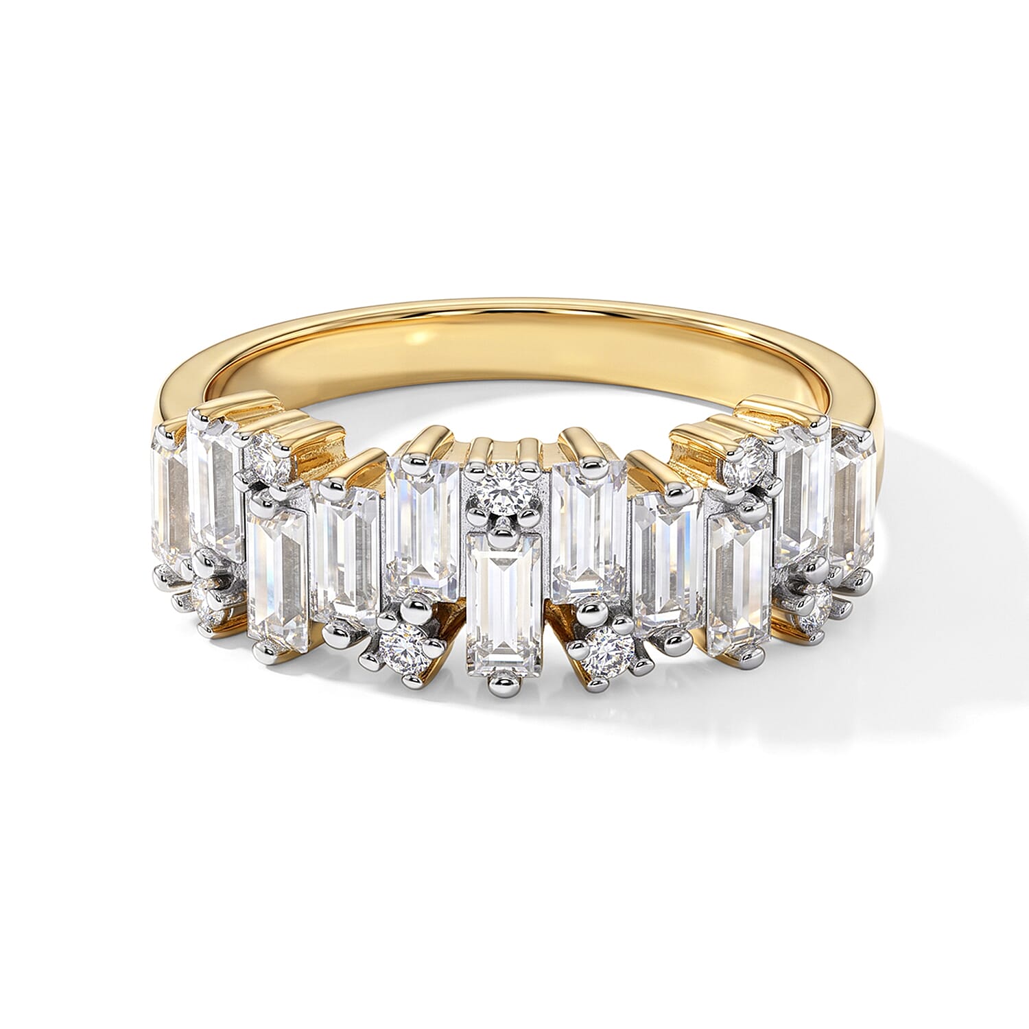 D'Joy - Moissanite Ring in Yellow Gold Plated Sterling Silver 1.40 Ct.
