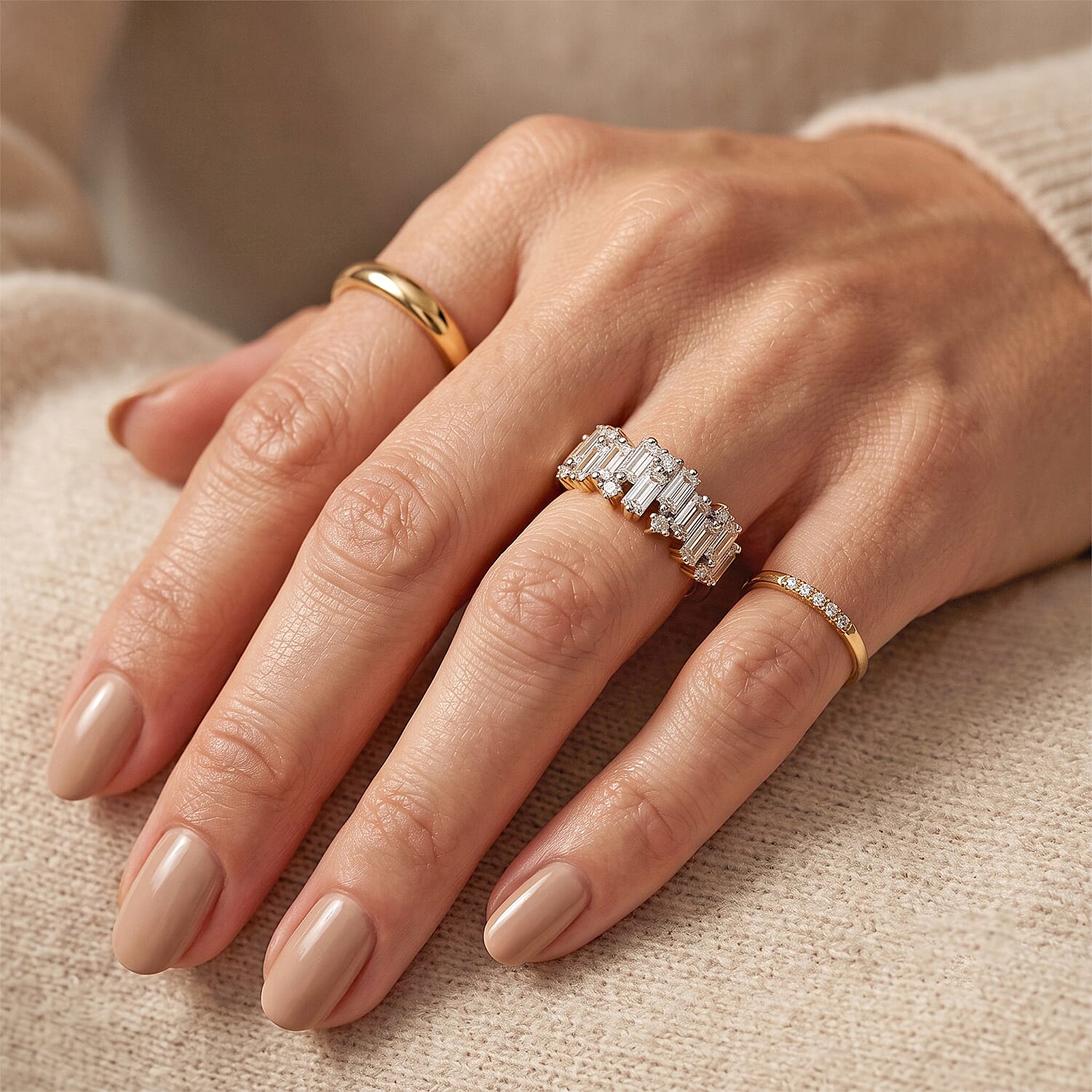 D'Joy - Moissanite Ring in Yellow Gold Plated Sterling Silver 1.40 Ct.