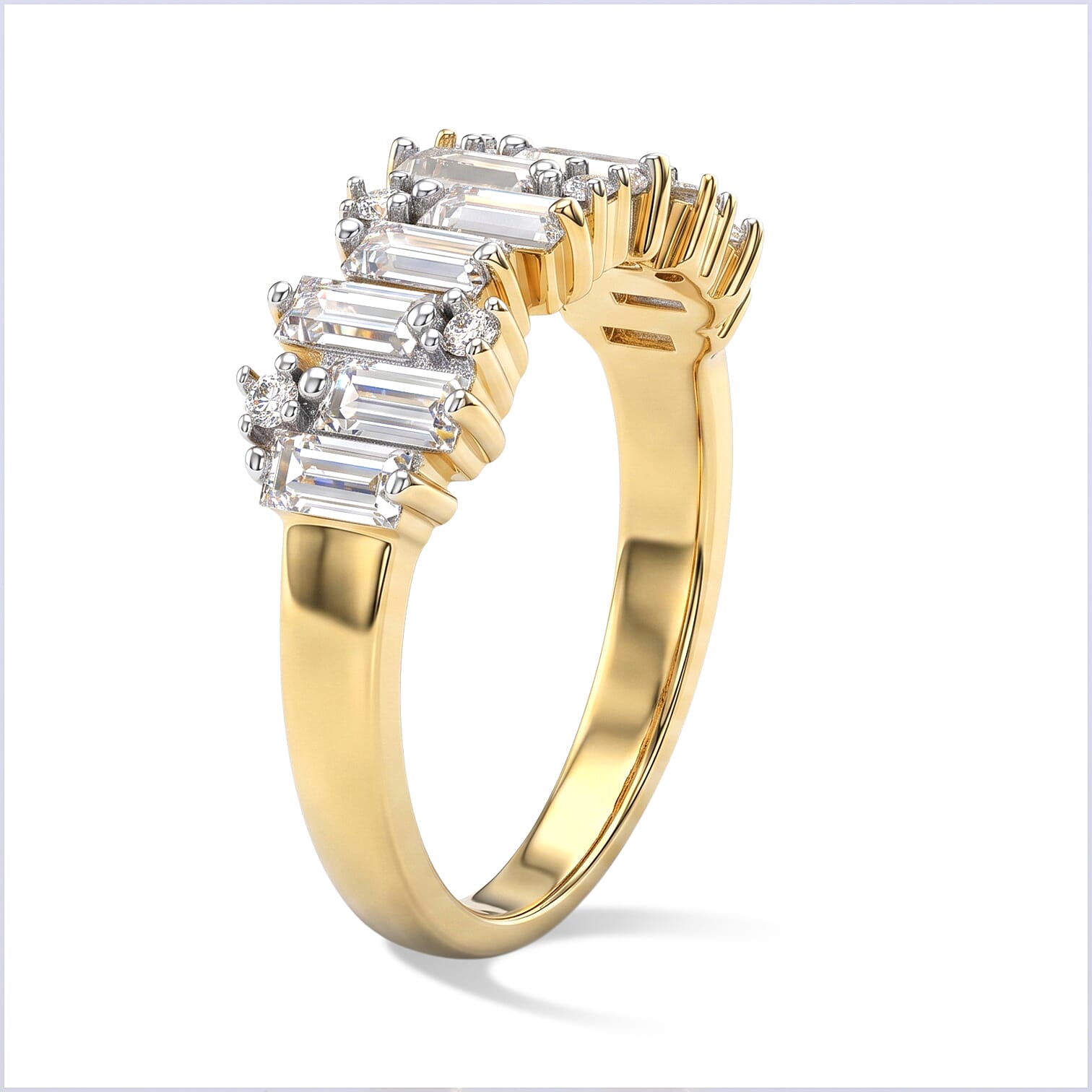 D'Joy - Moissanite Ring in Yellow Gold Plated Sterling Silver 1.40 Ct.