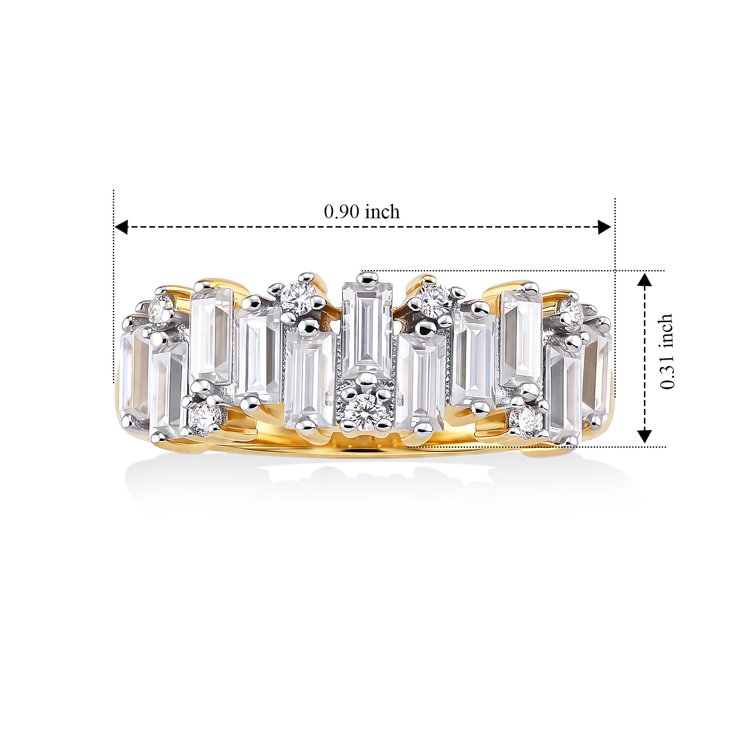 D'Joy - Moissanite Ring in Yellow Gold Plated Sterling Silver 1.40 Ct.