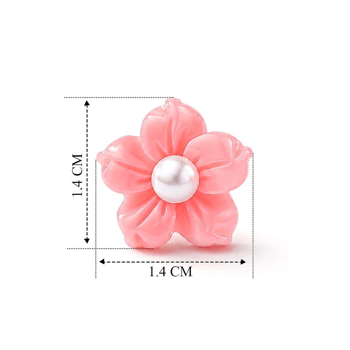 D'Joy - Pink Conch Shell & White Fresh Water Pearl Floral Carving  Earring in Rose Gold Plated Sterling Silver 7.66 Ct.