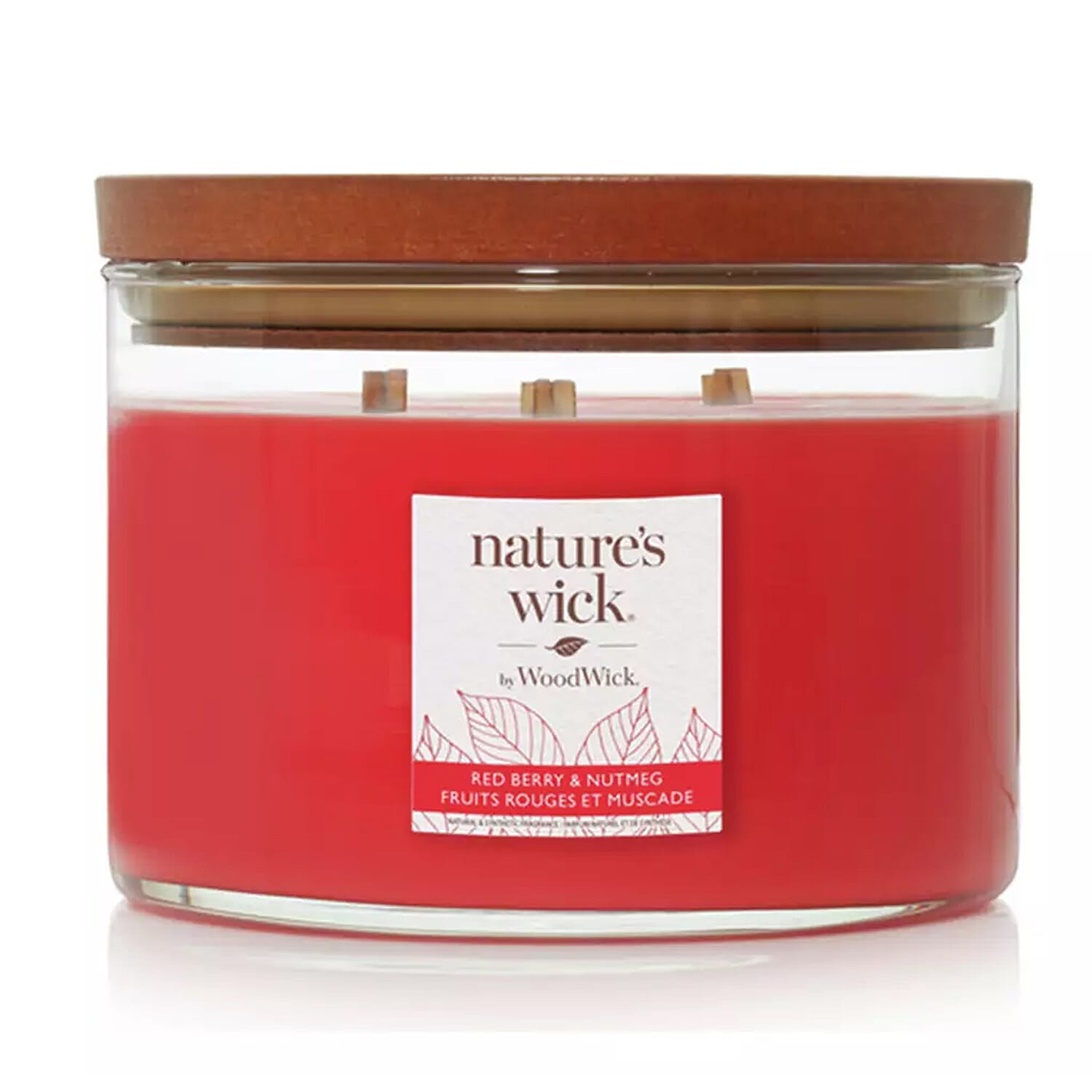 Natures Wick - Redberry & Nutmeg Woodwick Large Jar - Red