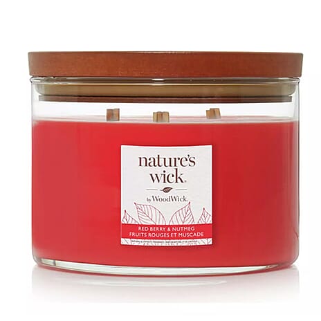 Natures Wick - Redberry & Nutmeg Woodwick Large Jar - Red