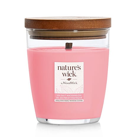 Natures Wick - Sea Salt Watermelon Woodwick Medium Jar - Pink