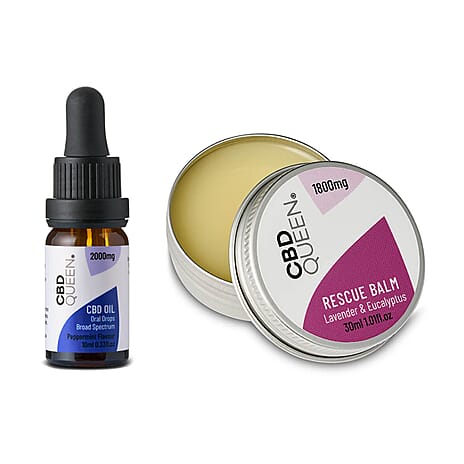CBD Queen- Broad Spectrum Oil - 2000mg - Peppermint 10ml 20% with 30ml Muscle and Joint Balm