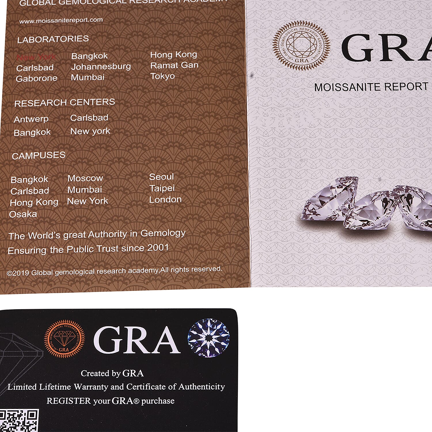 D'Joy - GRA Certified Moissanite Solitaire Stud Earring with Push Back in Rhodium Overlay Sterling Silver 3.80 Ct.