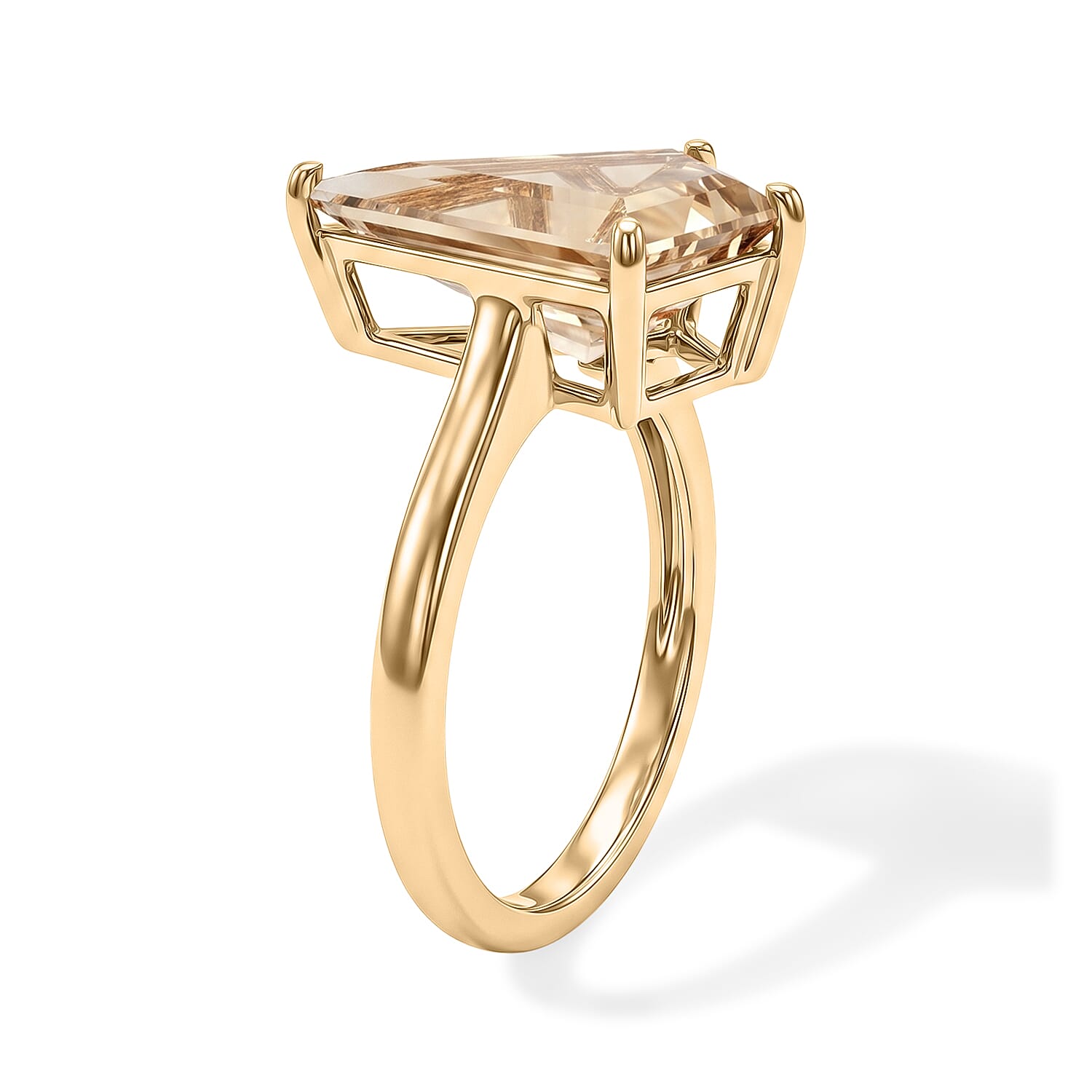Hatton Garden Closeout - 9K Yellow Gold RARE KITE CUT AAA Natural Turkizite Solitaire Ring 2.10 Ct.