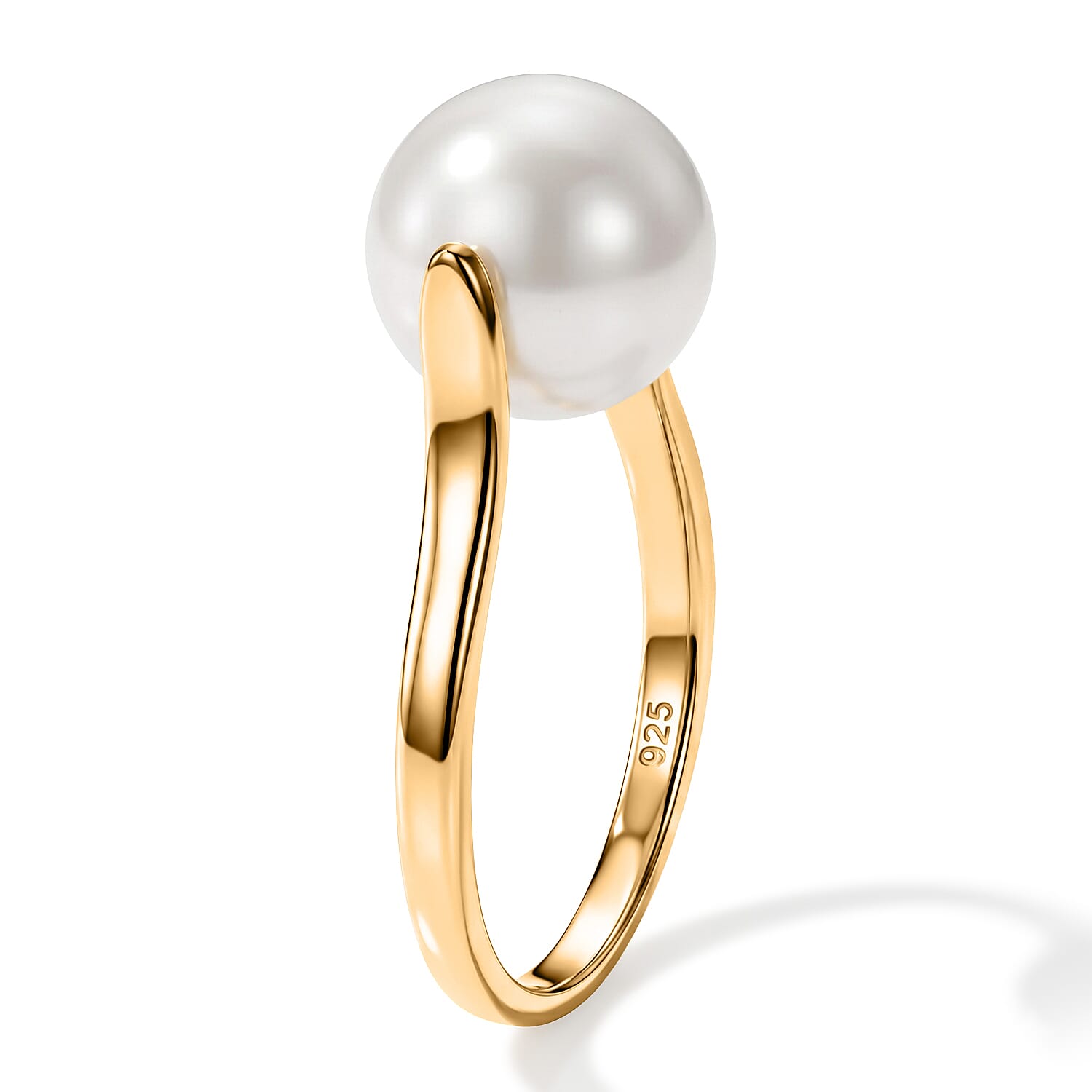 D'Joy White Edison Pearl Fancy Ring Sterling Silver  8.500  Ct.