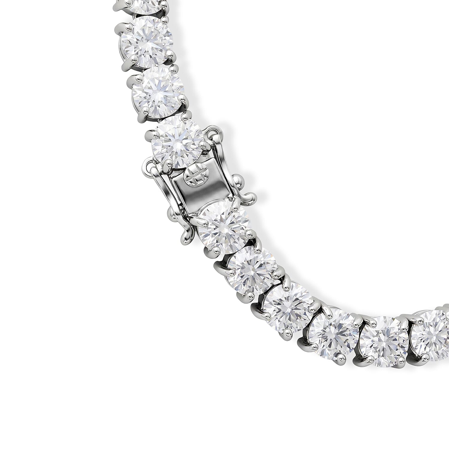 D'Joy Moissanite Bracelet (Size - 7.5) in Rhodium OverlaySterling Silver, Silver Wt.13 Gms  23.490  Ct.