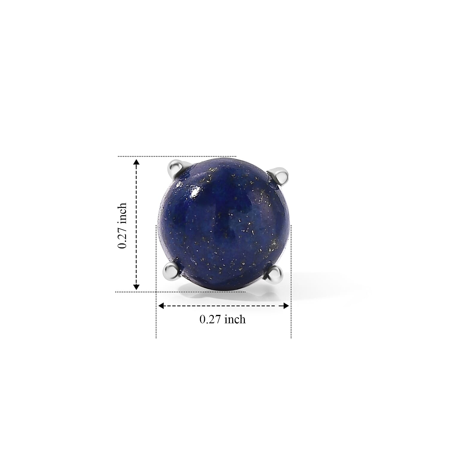Lapis Lazuli Earring with Push Back in Platinum Overlay Sterling Silver 3.50 Ct.