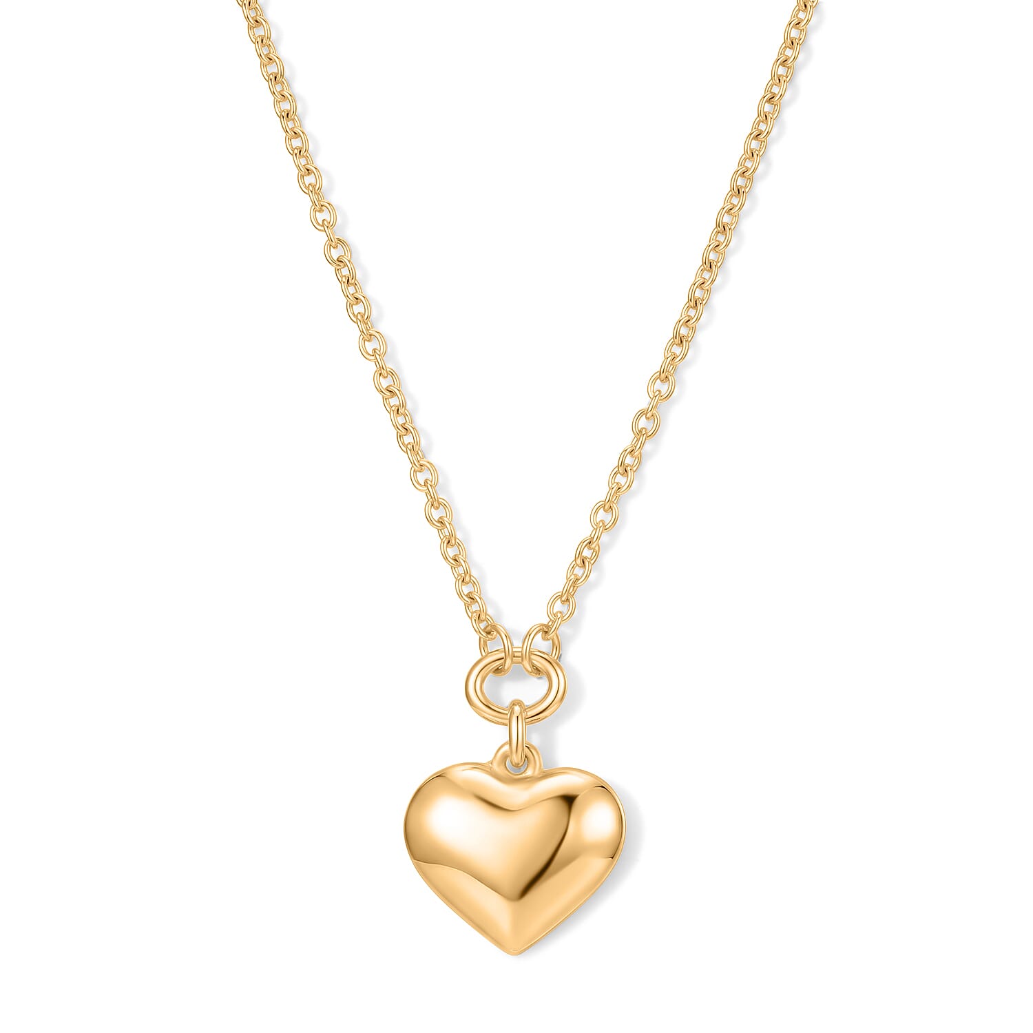 EverTrue Bronzella Collection - Heart Drop Necklace (Size - 20) in Yellow Gold Tone