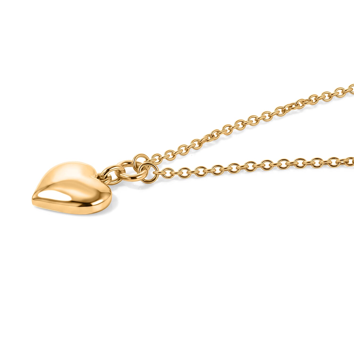 EverTrue Bronzella Collection - Heart Drop Necklace (Size - 20) in Yellow Gold Tone