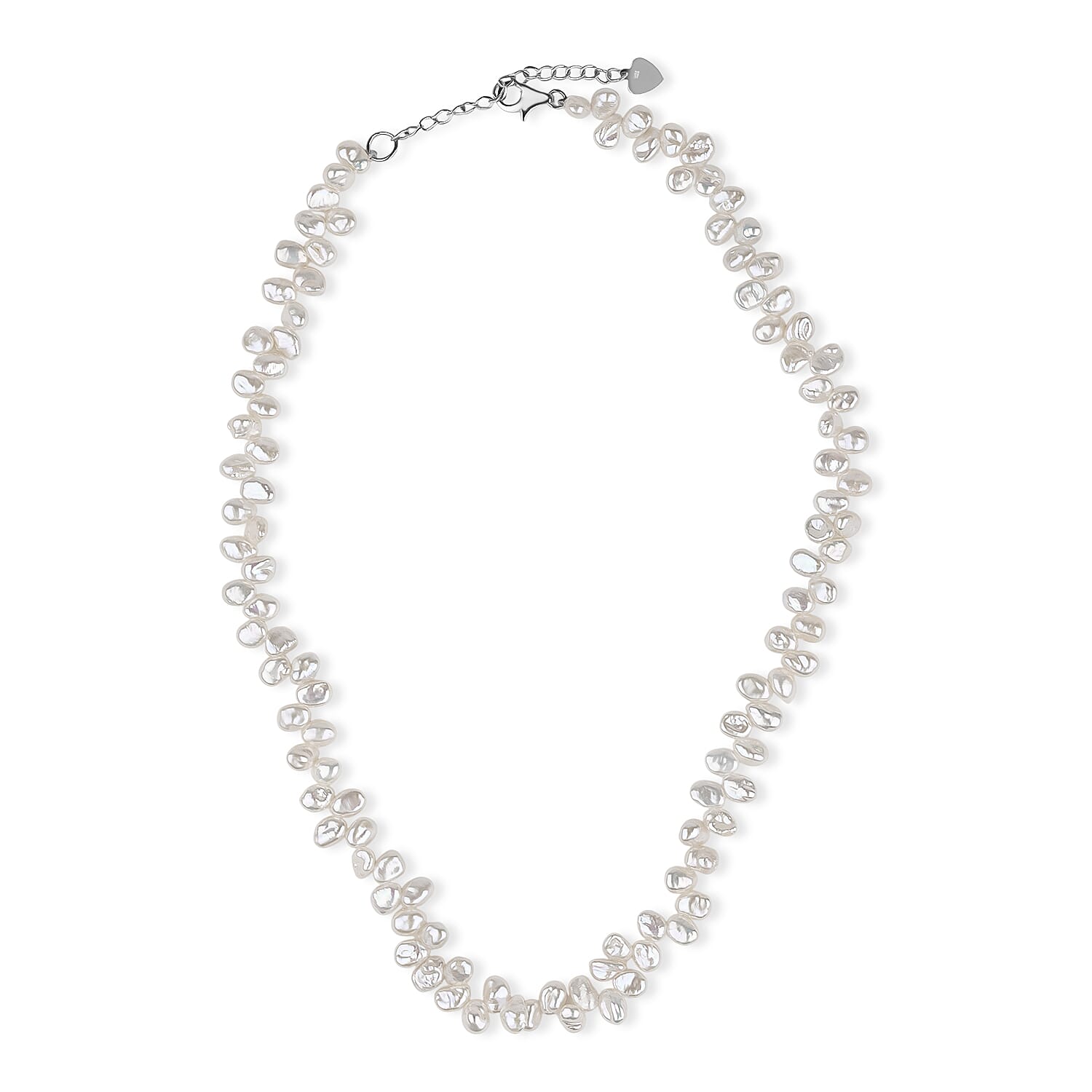 LA Closeout Deal Keshi Pearl Necklace (Size - 16 - 2Ext) with Sterling Silver Lobster Clasp