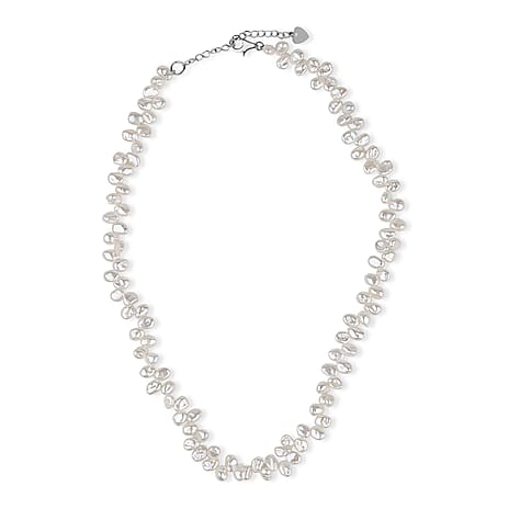 LA Closeout Deal Keshi Pearl Necklace (Size - 16 - 2Ext) with Sterling Silver Lobster Clasp