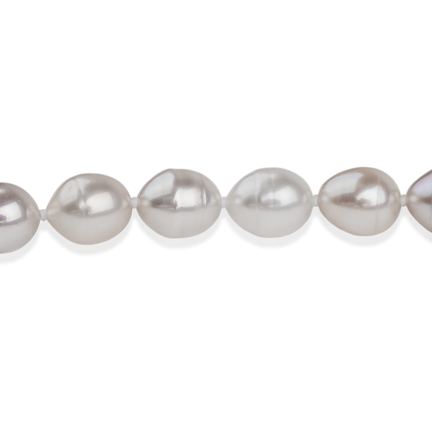 LA Closeout Deals Peach Fresh Water Pearl & White Fresh Water Pearl Necklace (Size - 18) with Sterling Silver Ball Clasp
