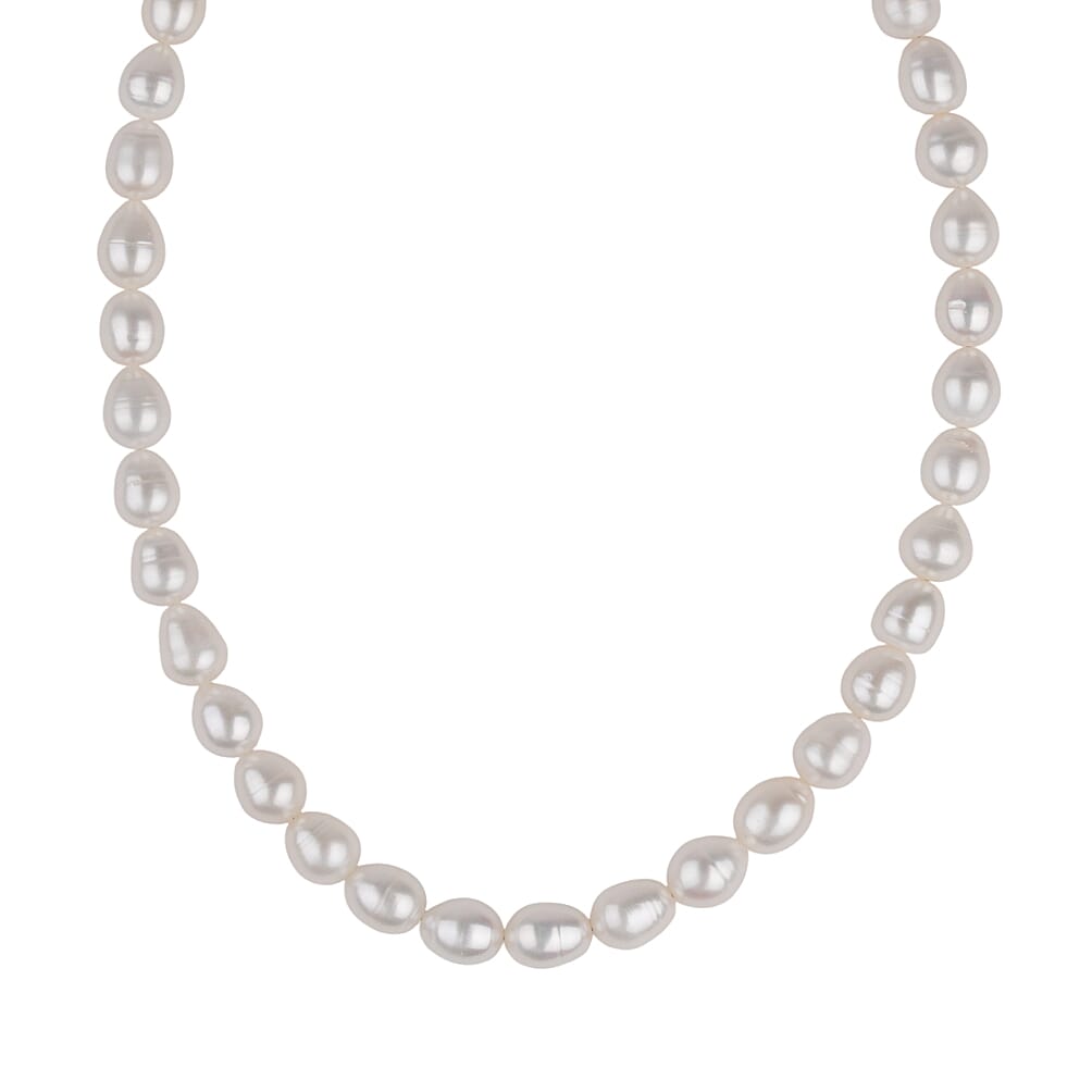 Las Vegas Closeout Deals Fresh Water Pearl 12x9MM Sterling Silver Necklace (Size - 18) with Lobster Clasp 230.00 Ct