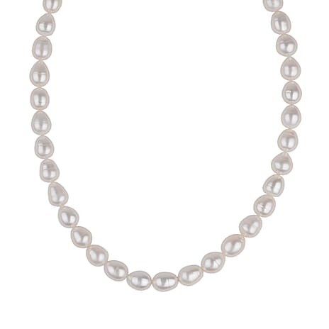 Las Vegas Closeout Deals Fresh Water Pearl 12x9MM Sterling Silver Necklace (Size - 18) with Lobster Clasp 230.00 Ct
