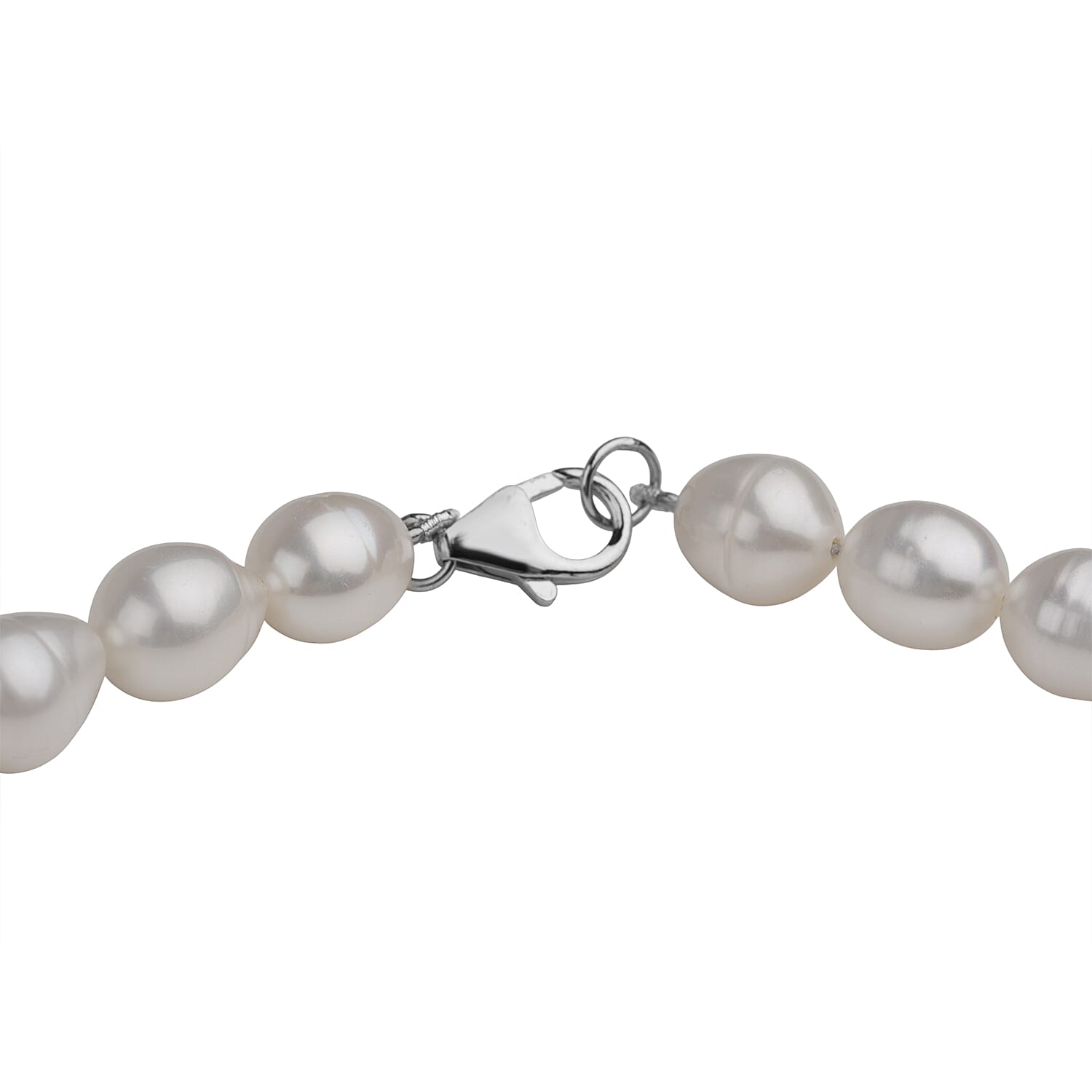 Las Vegas Closeout Deals Fresh Water Pearl 12x9MM Sterling Silver Necklace (Size - 18) with Lobster Clasp 230.00 Ct