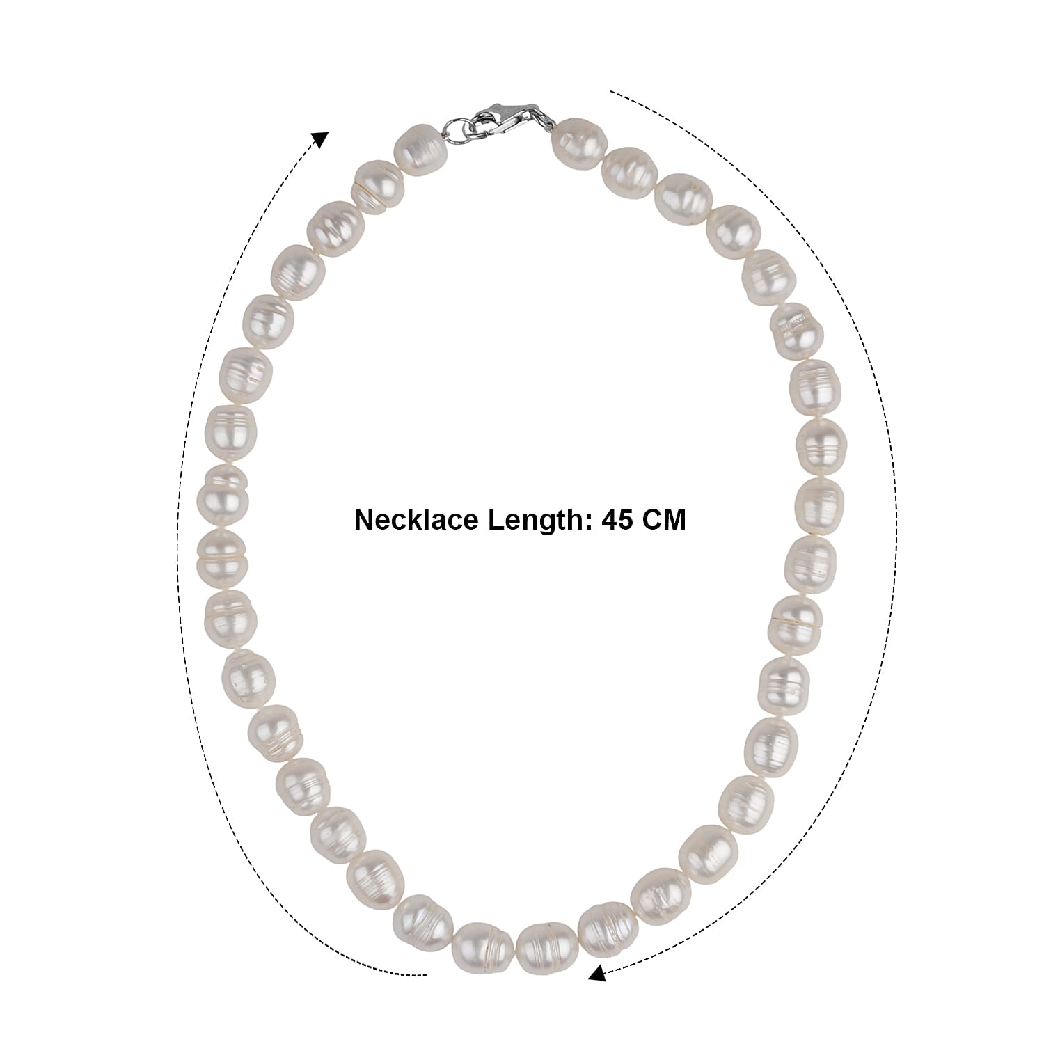 LA Closeout Deals Peach Fresh Water Pearl Necklace (Size - 18) With Sterling Silver Lobster Clasp