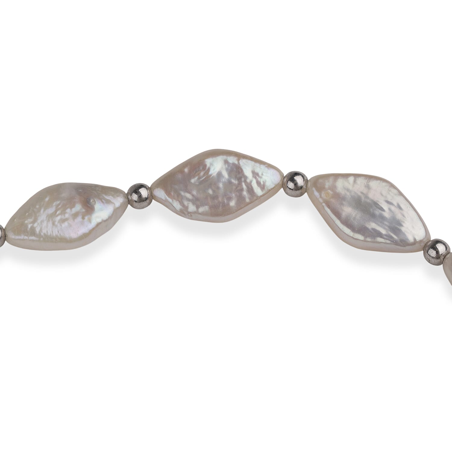 LA Closeout Deals White Fresh Water Pearl Necklace (Size - 16) With Sterling Silver Lobster Clasp.