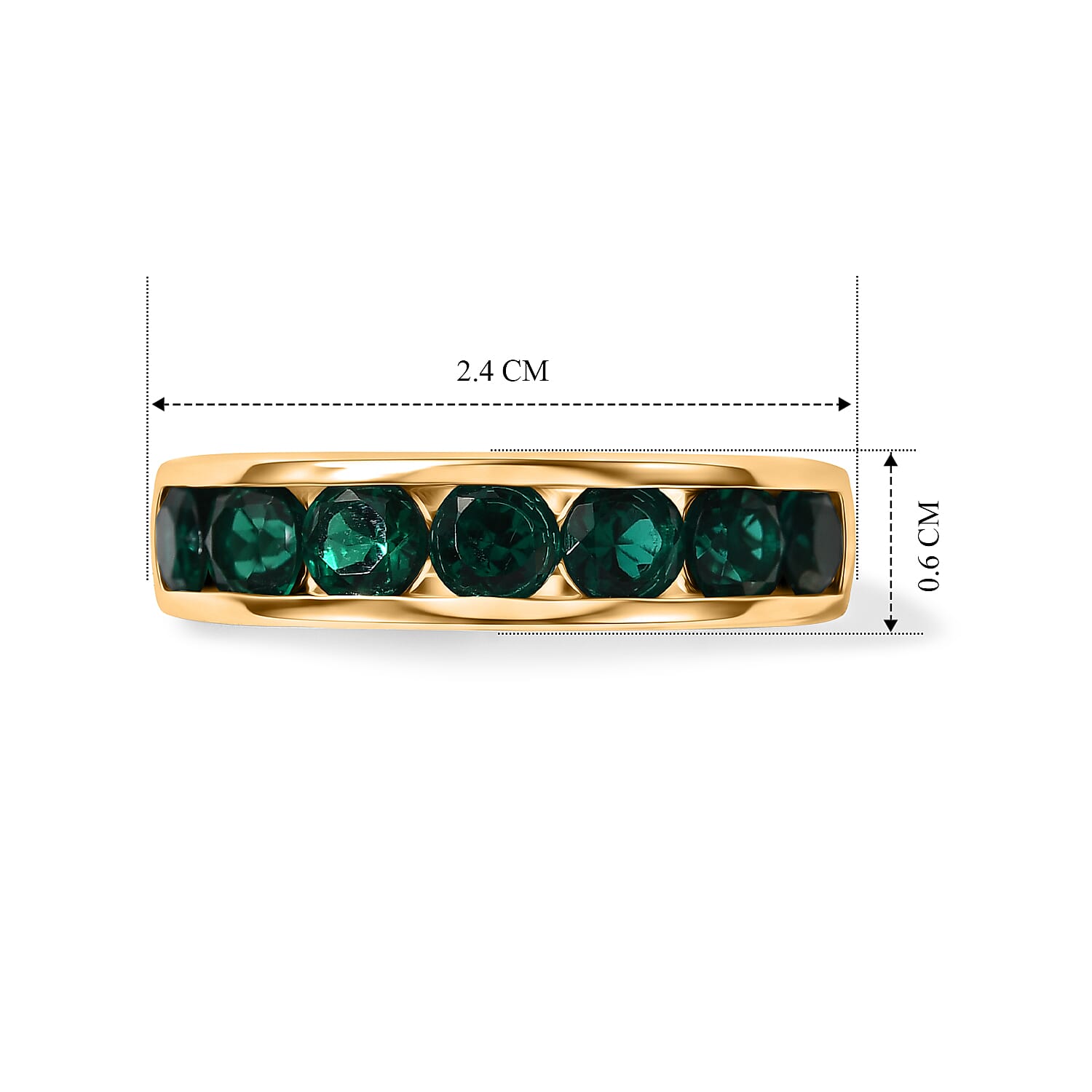 D'Joy - Lab Grown Emerald Ring in 18K Vermeil Yellow Gold Plated Sterling Silver 1.92 Ct.