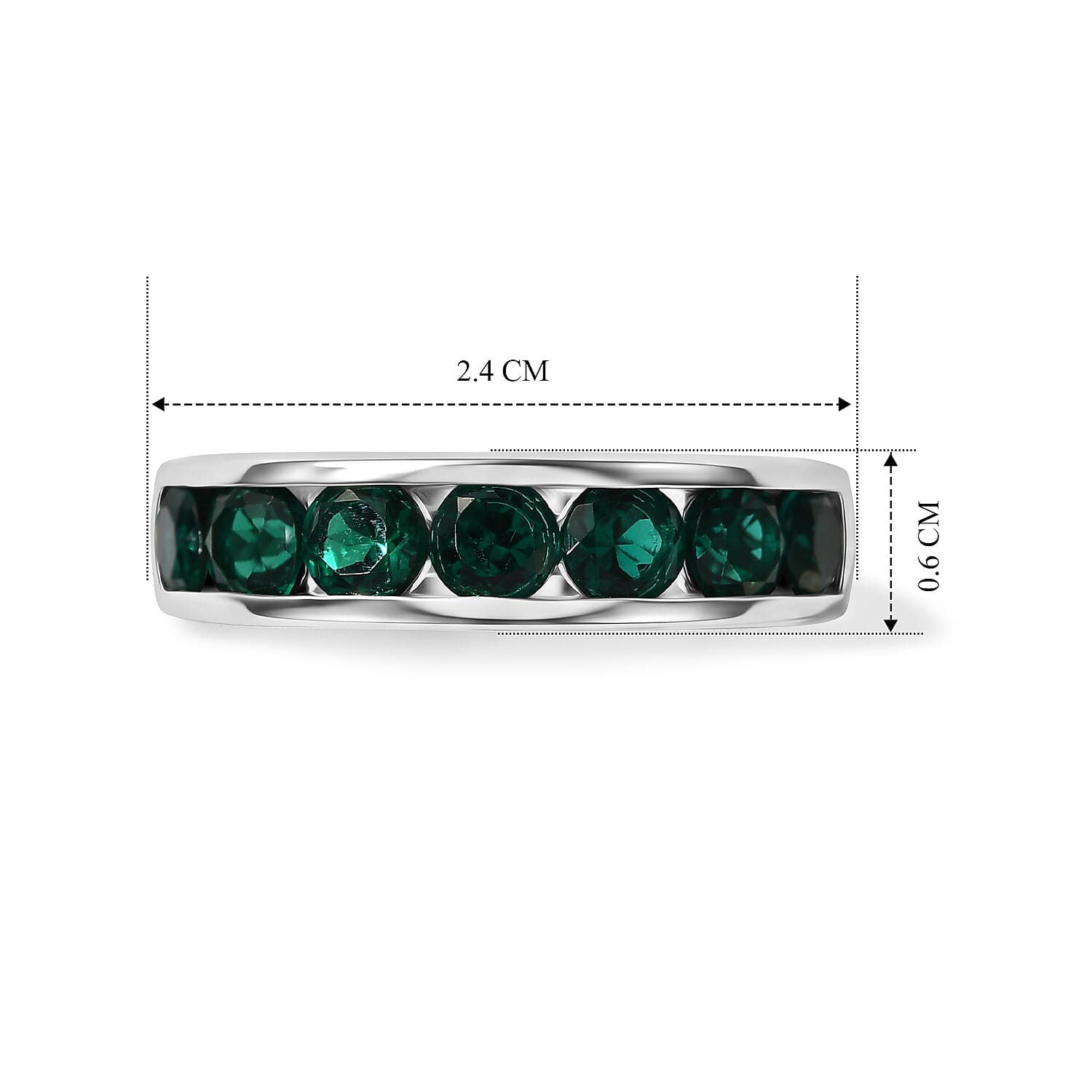 D'Joy - Lab Grown Emerald Ring in Rhodium Overlay Sterling Silver  1.92 Ct.