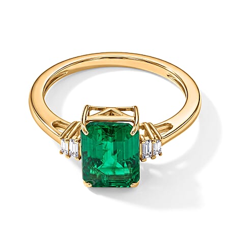 Tony Diniz Collection - Luxoro 14K Yellow Gold AAA Gemfields Zambian Emerald & Natural Diamond Ring 2.50 Ct.