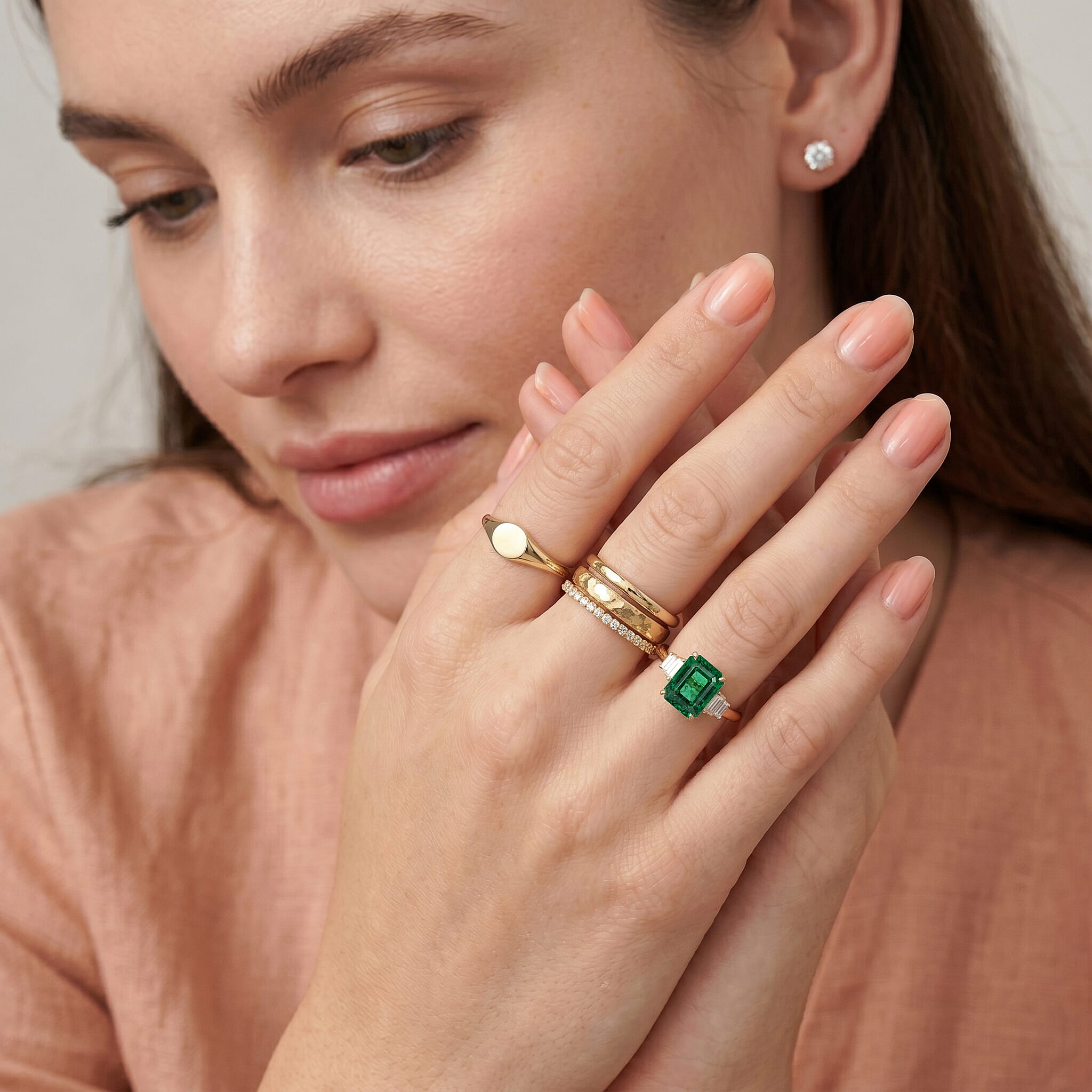 Tony Diniz Collection - Luxoro 14K Yellow Gold AAA Gemfields Zambian Emerald & Natural Diamond Ring 2.50 Ct.