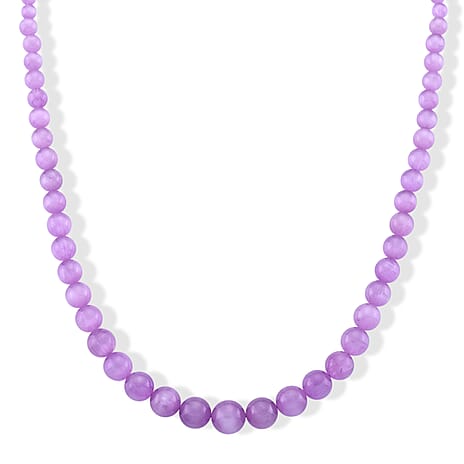 D'Joy - Kunzite Graduated Beads Necklace (Size - 22) in Rhodium Overlay Sterling Silver 380.00 Ct.