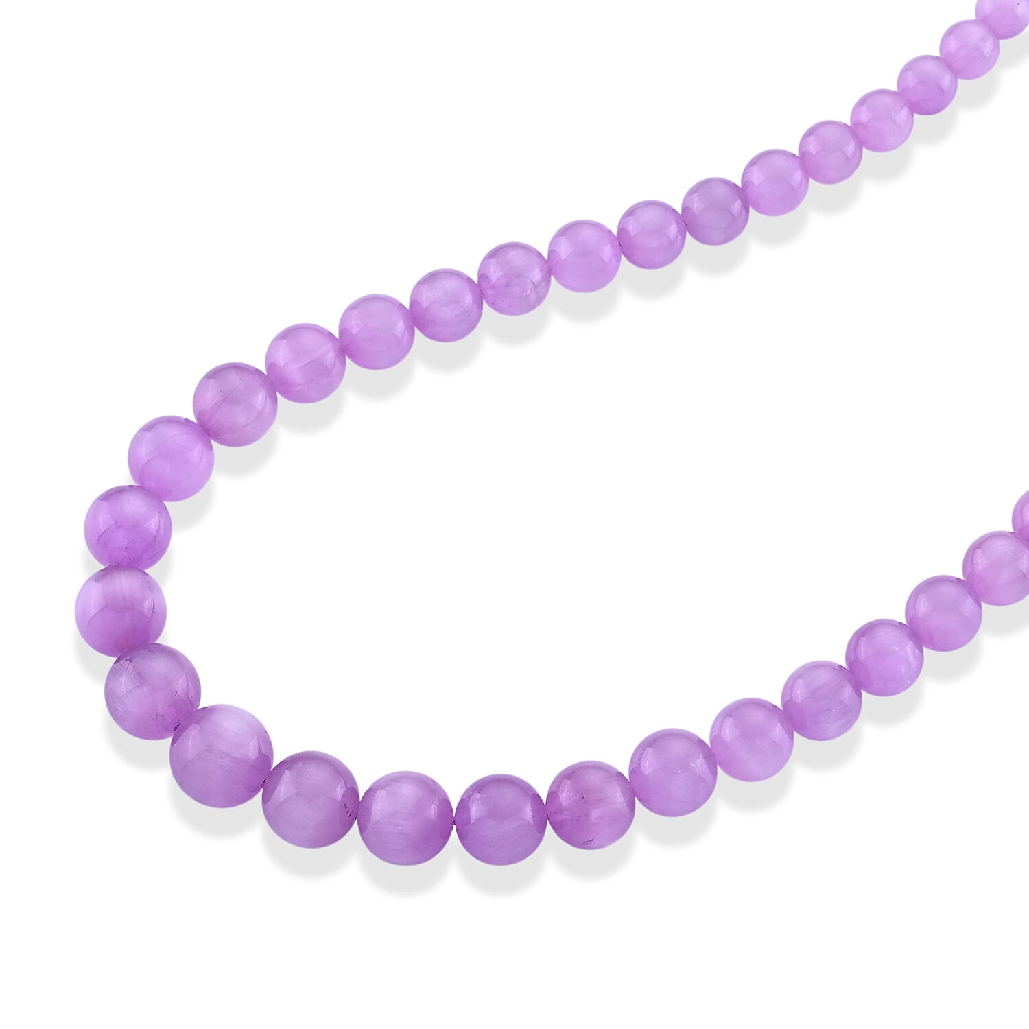 D'Joy - Kunzite Graduated Beads Necklace (Size - 22) in Rhodium Overlay Sterling Silver 380.00 Ct.