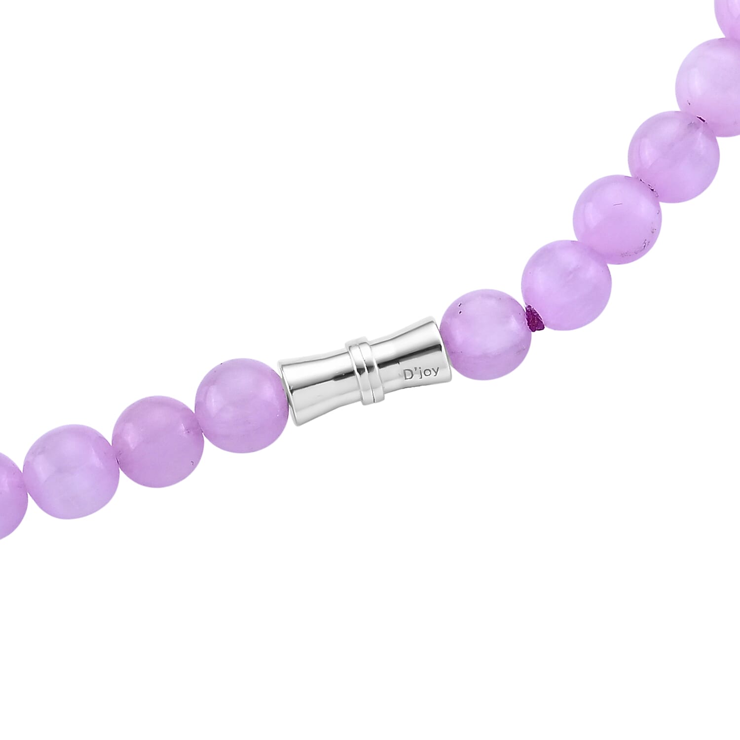 D'Joy - Kunzite Graduated Beads Necklace (Size - 22) in Rhodium Overlay Sterling Silver 380.00 Ct.