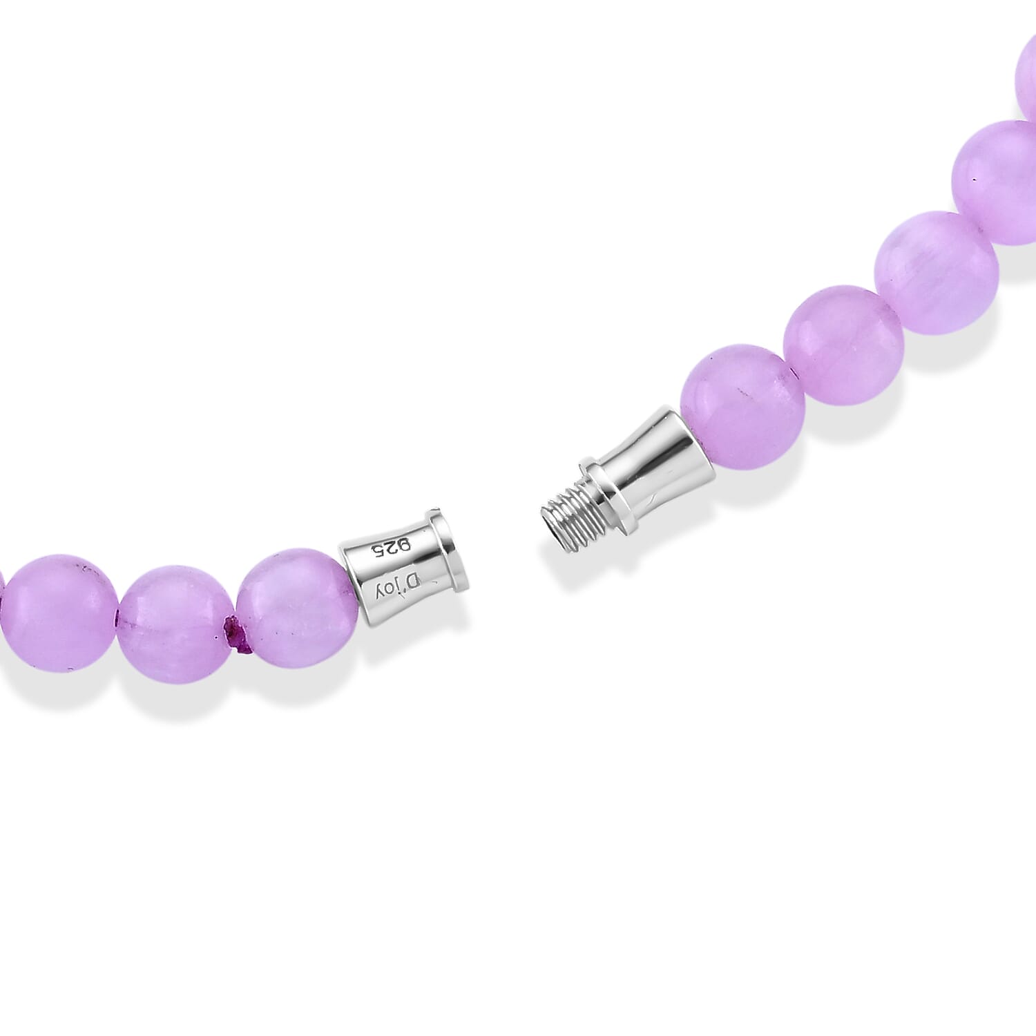 D'Joy - Kunzite Graduated Beads Necklace (Size - 22) in Rhodium Overlay Sterling Silver 380.00 Ct.