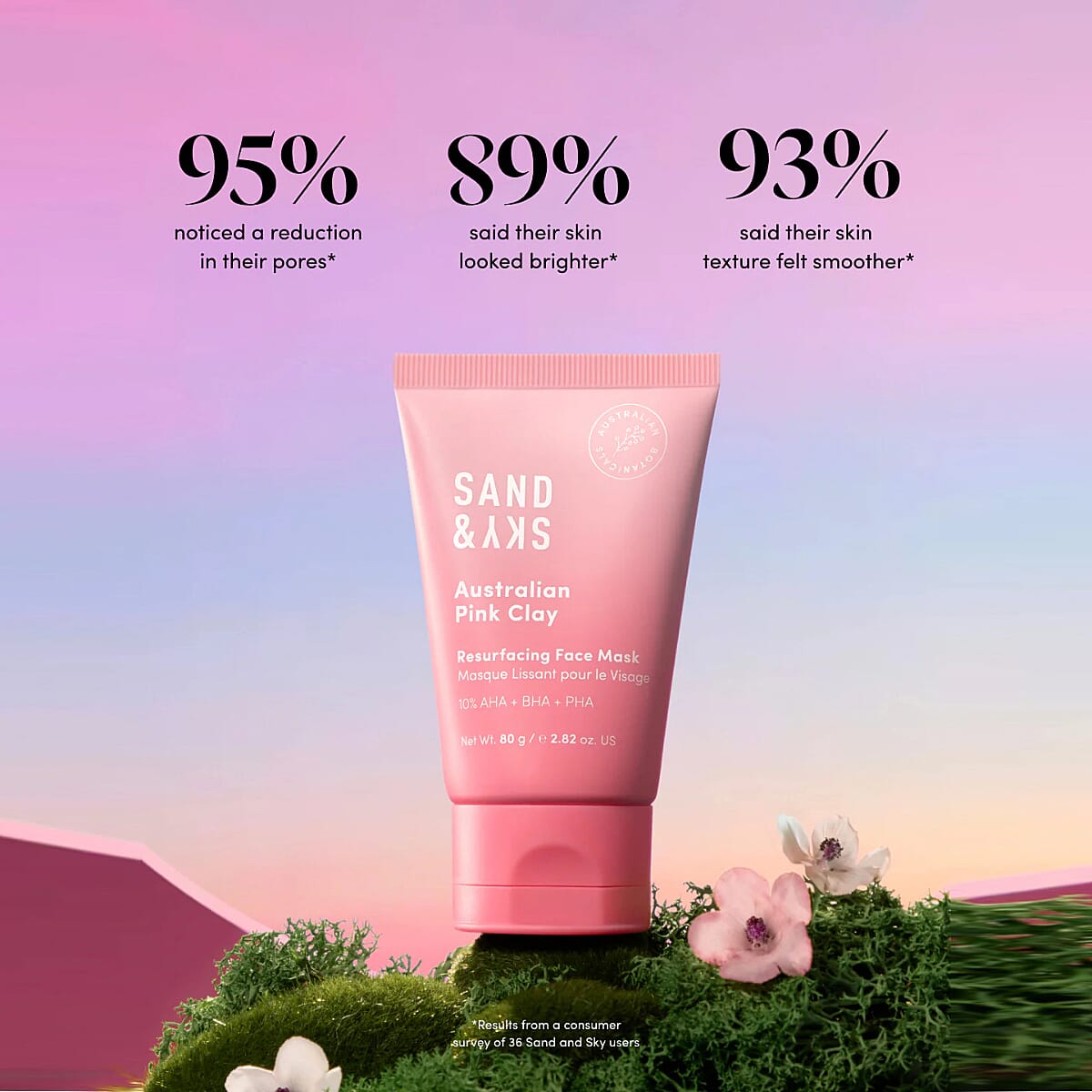 Sand & Sky Australian Pink Clay Resurfacing Mask - 80g
