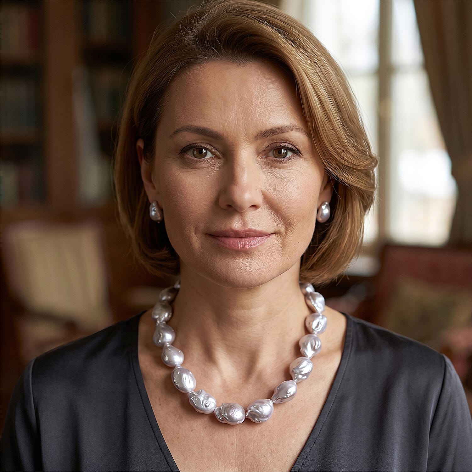 D'Joy - White Keshi Pearl Adjustable Beads Necklace (Size - 20-2 Ext) in Rhodium Overlay Sterling Silver 800.00 Ct.