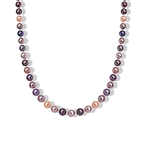 D'Joy - Multi Color Edison Pearl (9-11mm) Beads Necklace (Size - 20) with Magnetic Clasp in Yellow Gold Plated Sterling Silver 300.00 Ct.