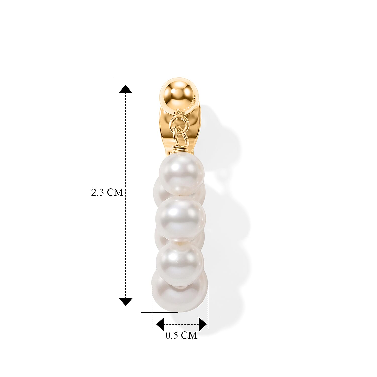 White Fresh Water Pearl Beads Earring with Push Back 8.00 Ct.