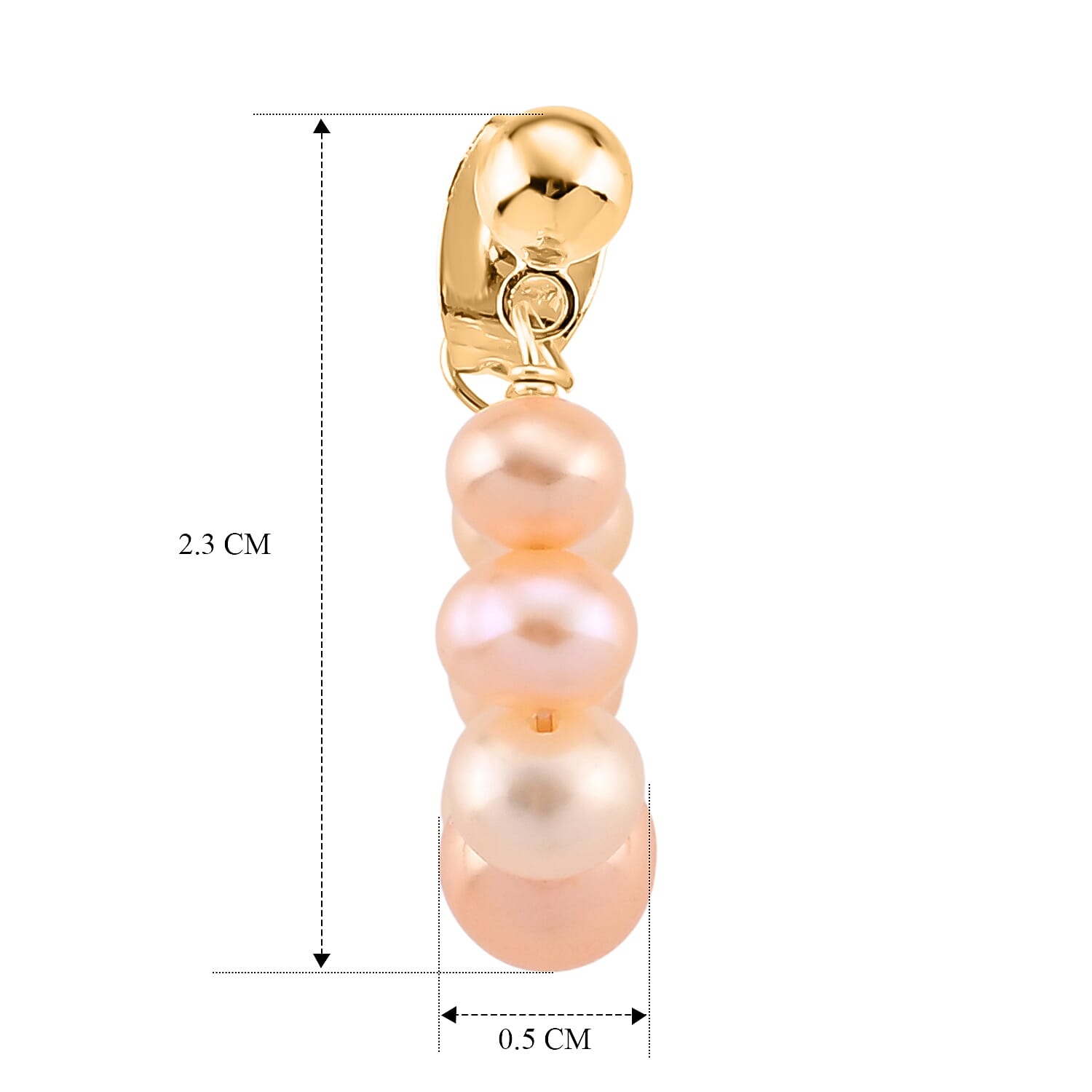 Peach Fresh Water Pearl Beads Earring with Push Back 8.00 Ct.