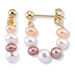 Multi Color Fresh Water Pearl Beads Earring with Push Back 8.00 Ct.