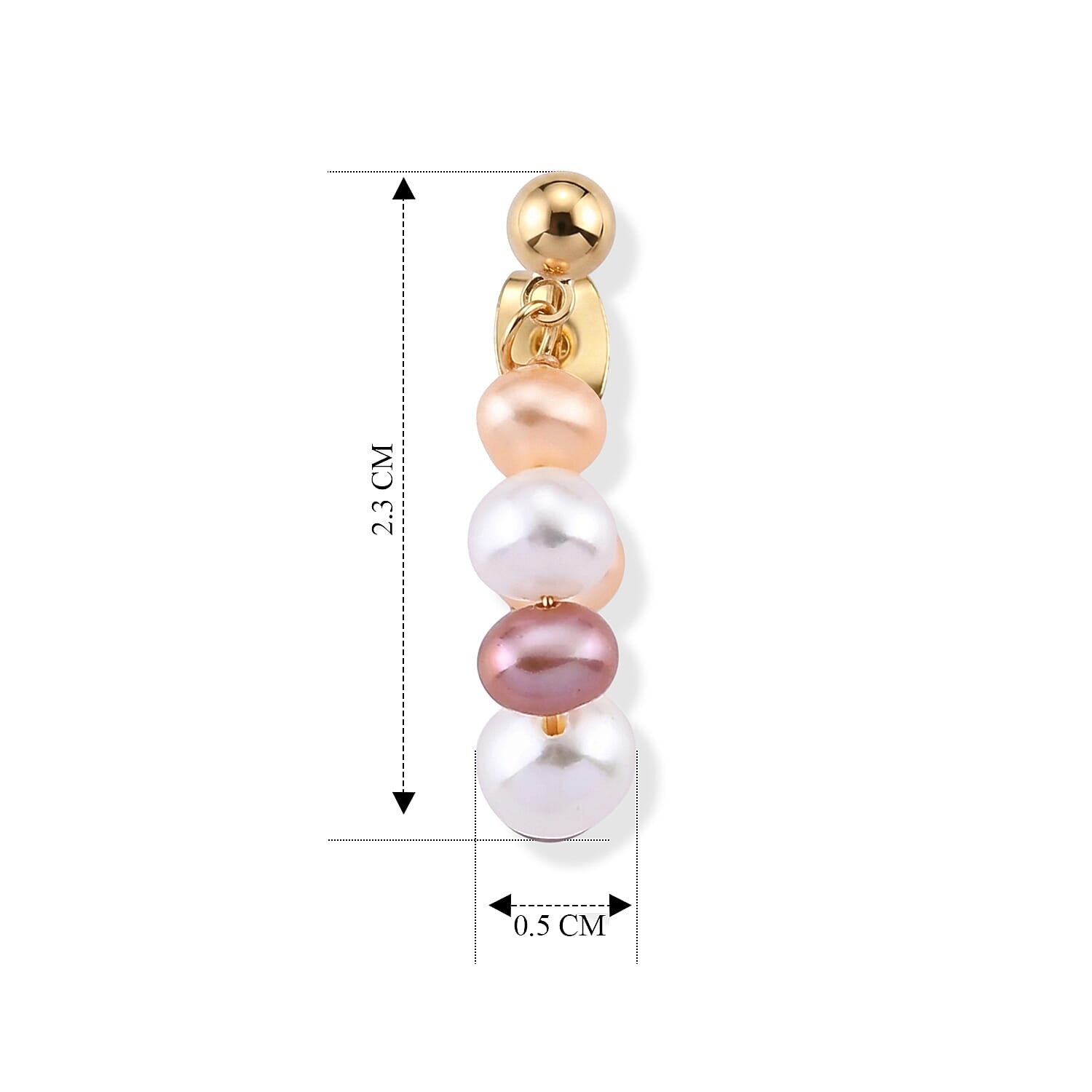 Multi Color Fresh Water Pearl Beads Earring with Push Back 8.00 Ct.