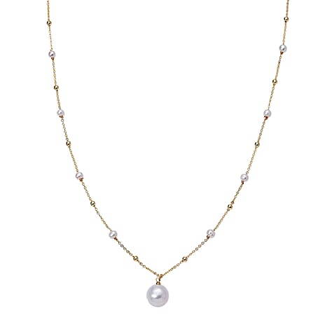 Edison Pearl & White Fresh Water Pearl Adjustable  Necklace   (Size - 18-2 Ext)