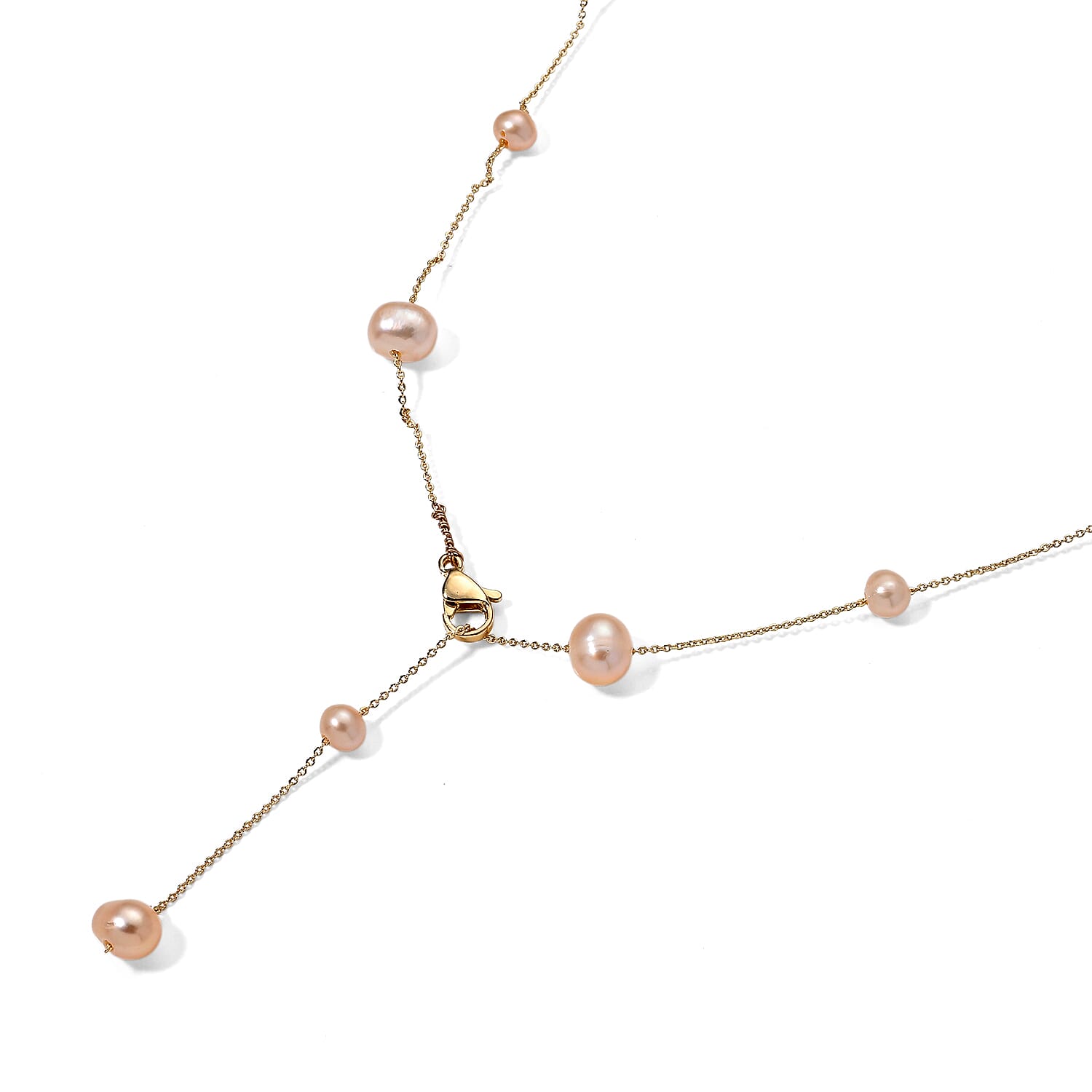Multi Color Fresh Water Pearl Adjustable Beads Necklace (Size - 20) in Yellow Gold Tone 15.00 Ct.