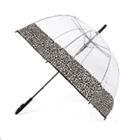Leopard Dome Umbrella - White