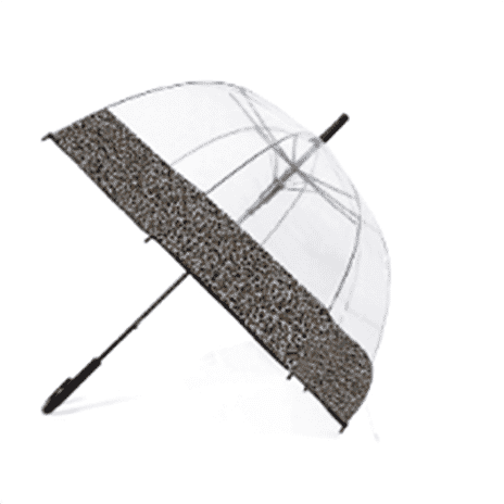 Leopard Dome Umbrella - Grey