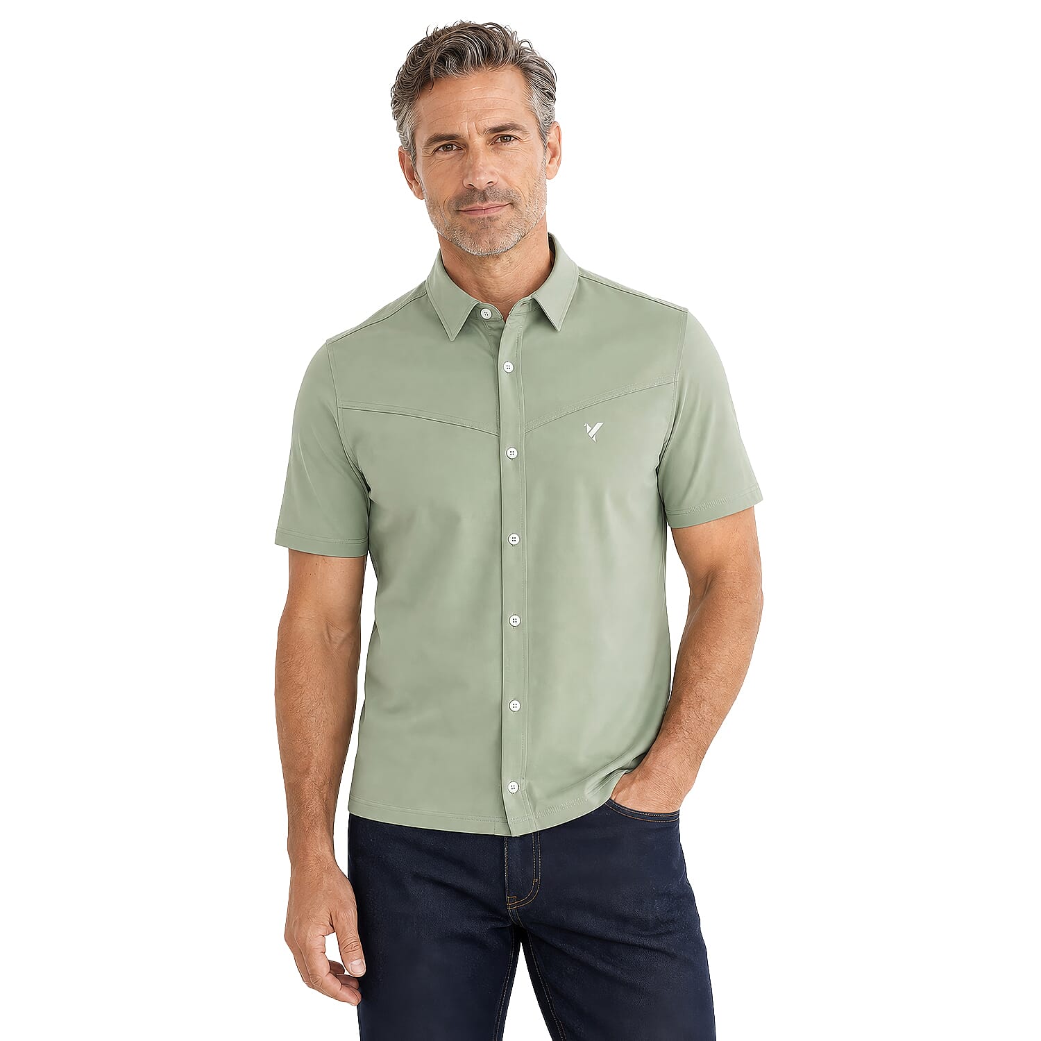 D-Rock V chest stitched chest shirt 